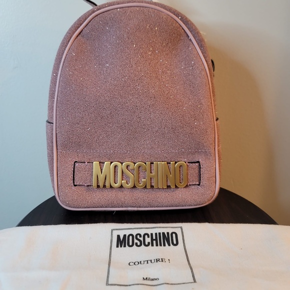 Moschino Mini Barbie Pink Glitter Backpack/ Crossbody - Picture 1 of 9